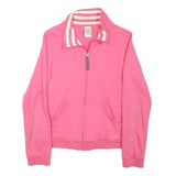 ADIDAS Girls Pink Cotton Blend Zip Up Jacket M Jersey Plain Casual Sportswear