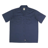 DICKIES Mens Blue Work Shirt XL Cotton Blend Button Pocket Casual