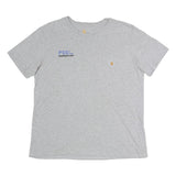 CARHARTT Womens Grey Cotton Blend Logo Pocket T-Shirt L Short Sleeve Crew Neck