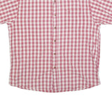WRANGLER Mens Red & White Check Shirt L Casual Cotton Blend Button-Down