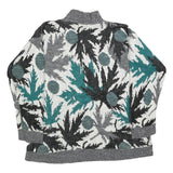 KENETH TOO! Womens Grey & Teal Patterned Jumper Round Neck Basic Knit M Casual