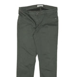 NAF NAF Womens Cotton Blend Slim Green Trousers W30 L28 Zip Casual Stylish