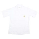 GUAYABERA Mens White Short Sleeve Cotton Blend Shirt M Classic Formal Guayabera