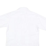 GUAYABERA Mens White Short Sleeve Cotton Blend Shirt M Classic Formal Guayabera