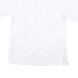 GUAYABERA Mens White Short Sleeve Cotton Blend Shirt M Classic Formal Guayabera