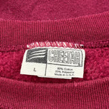 Vintage 90S Blank Made In USA Cheetah Sweatshirt - Large Burgundy Cotton Blend