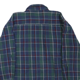NORTH CREST Mens Blue Green Check Shirt L Cotton Blend Casual Button Front