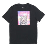 NIKE Mens Black Graphic T-Shirt M Short Sleeve Crew Neck Cotton Blend