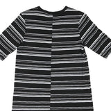 VANS Womens Black & White Striped Day Dress Cotton Blend M Casual Half Sleeve