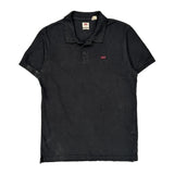 Levis Polo Shirt - Medium Black Cotton