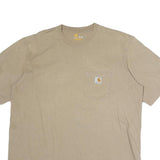 CARHARTT Mens Beige Pocket T-Shirt XL Short Sleeve Crew Neck Classic Cotton