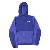 THE NORTH FACE Womens Blue & Purple Fleece Hooded Jacket S Polyester Blend Zip