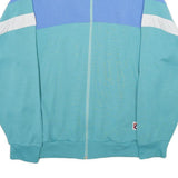 CAMPOGNOLO Mens Blue & Aqua Zip Jacket L Acrylic Blend Colourblock Sport Casual