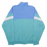 CAMPOGNOLO Mens Blue & Aqua Zip Jacket L Acrylic Blend Colourblock Sport Casual