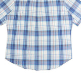 NAUTICA Mens Blue Check Shirt L Cotton Short Sleeve Casual Summer
