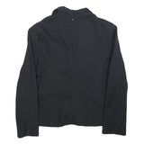 CAMOMILLA Womens Black Button Jacket L Polyester Blend Plain Classic Tailored