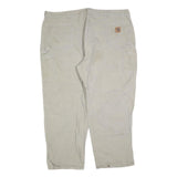 CARHARTT Mens Regular Beige Cotton Blend Zip Trousers W48 L30 Workwear Heavy