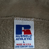 Russell Athletic 1/4 Zip - Large Beige Cotton