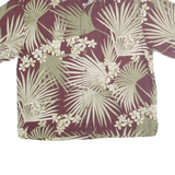 JAMACIA JAXX Mens Purple & Green Floral Silk Shirt XL Summer Holiday Casual