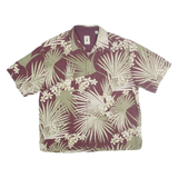 JAMACIA JAXX Mens Purple & Green Floral Silk Shirt XL Summer Holiday Casual
