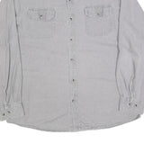 WRANGLER Mens Grey Shirt XL Cotton Blend Classic Button Down Two Pockets