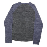 GAP Mens Blue & Grey Cotton Blend Patterned Jumper Crew Neck Basic Knit M Casual