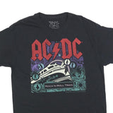THE VINYL ICONS Mens Black AC/DC Rock N Roll Train Graphic T-Shirt M Crew Neck