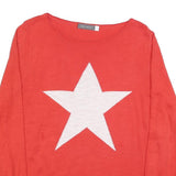 MINT VELVET Womens Red Plain Jumper Crew Neck Basic Knit UK 18 Cotton Casual