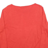 MINT VELVET Womens Red Plain Jumper Crew Neck Basic Knit UK 18 Cotton Casual