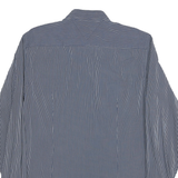 TOMMY HILFIGER Mens Blue & White Striped Shirt XL Button-Down Slim Fit Cotton