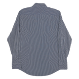 TOMMY HILFIGER Mens Blue & White Striped Shirt XL Button-Down Slim Fit Cotton