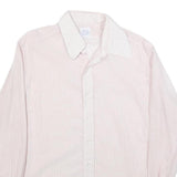 ARTHUR SLUCK Mens Pink & White Striped Shirt M Cotton Blend Classic Style