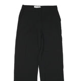 MAX MARA Womens Cotton Blend Black Relaxed Wide-Leg Trousers W26 L28 Elegant