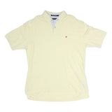 TOMMY HILFIGER Mens Yellow Basic Cotton Polo Shirt XL Short Sleeve Casual