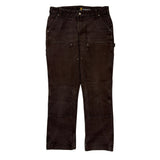 Carhartt Double Knee Carpenter Pants - 33W 31L Brown Cotton