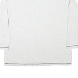 Womens White Sweatshirt Mock Neck L Printed Graphic Cotton Blend Casual