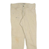 CARHARTT Mens Cotton Blend Beige Relaxed Straight Trousers W34 L34 Workwear