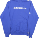 CHAMPION Mens Blue Marin FC Pullover Hoodie M Soccer USA Graphic Print