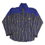 ODLO Mens Blue Patterned Zip Jacket L Polyester Blend Lightweight Sport Outdoor