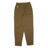 Womens Regular Fit Brown Cotton Blend Trousers W28 L30 Zip Closure Casual