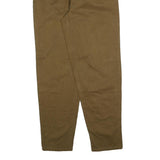 Womens Regular Fit Brown Cotton Blend Trousers W28 L30 Zip Closure Casual