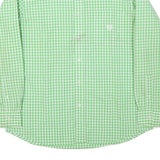 CHAPS Mens Green & White Check Shirt L Classic Button-Down Collar Long Sleeve