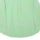 CHAPS Mens Green & White Check Shirt L Classic Button-Down Collar Long Sleeve