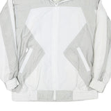 LIFESTYLE Mens White & Grey Zip Jacket M Polyester Blend Casual Outerwear