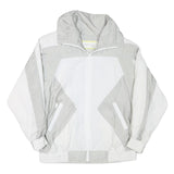 LIFESTYLE Mens White & Grey Zip Jacket M Polyester Blend Casual Outerwear