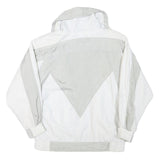 LIFESTYLE Mens White & Grey Zip Jacket M Polyester Blend Casual Outerwear