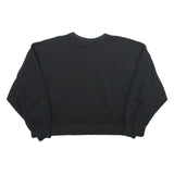 NIKE Womens Black Cotton Blend Crew Neck Sweatshirt XL Crop Logo Pullover