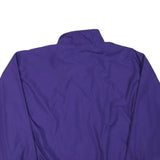 REEBOK Mens Purple & White Track Jacket L Polyester Blend Plain Zip Athletic