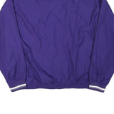 REEBOK Mens Purple & White Track Jacket L Polyester Blend Plain Zip Athletic