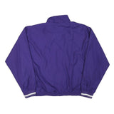 REEBOK Mens Purple & White Track Jacket L Polyester Blend Plain Zip Athletic